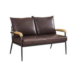 FAUX LEATHER PADDED SOFA WITH ARMREST