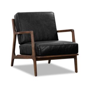 FAUX LEATHER UPHOLSTERED WOODEN CHAIR